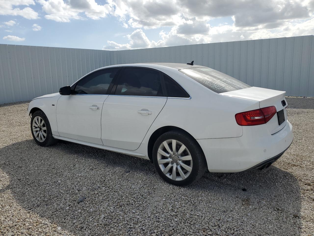 2014 Audi A4 Premium White vin: WAUAFAFL3EN015769 Damage: Left Front Tire, Worn, Replacement Required
