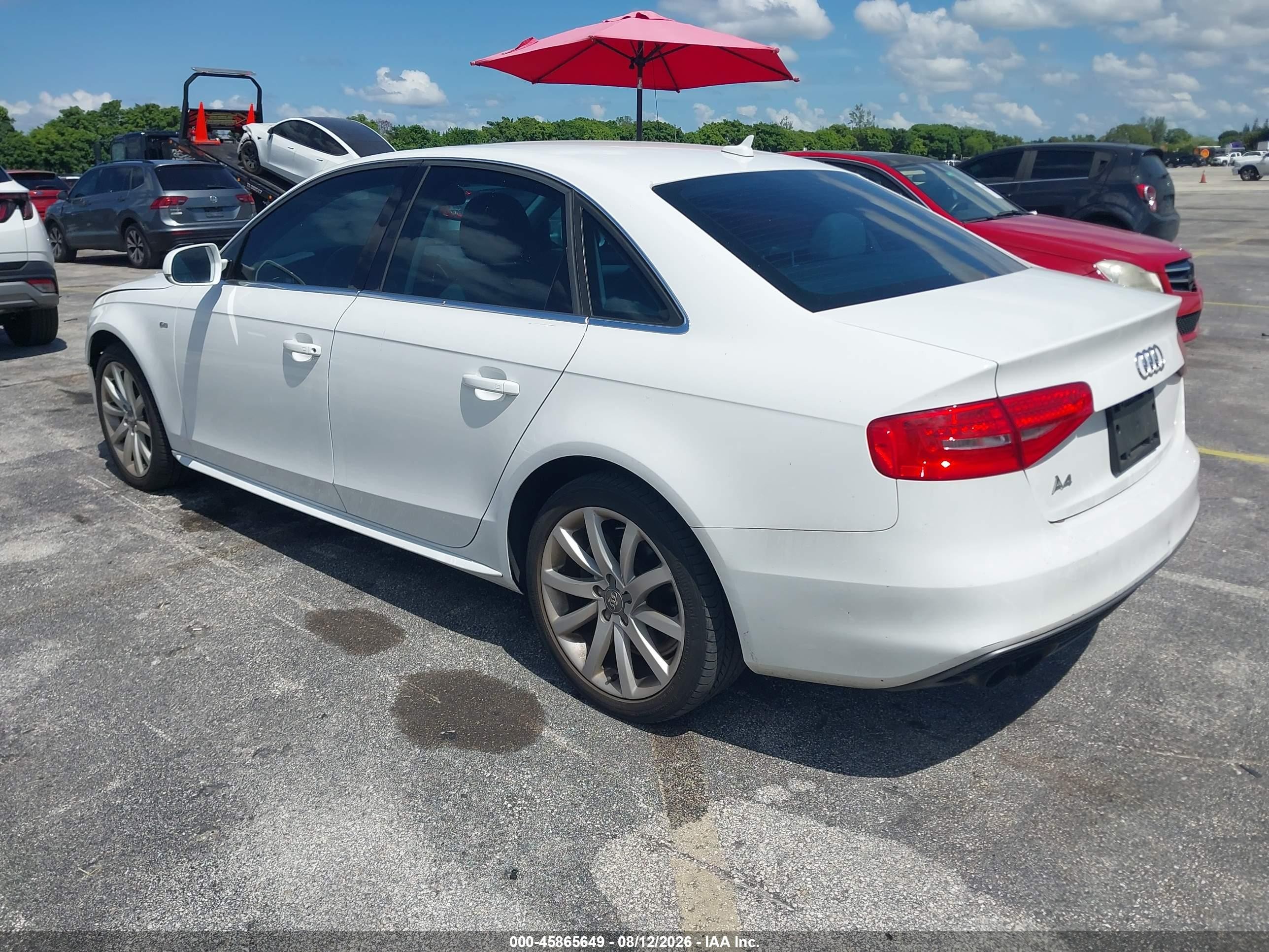 2014 Audi A4 2.0t Premium White vin: WAUAFAFL3EN043653