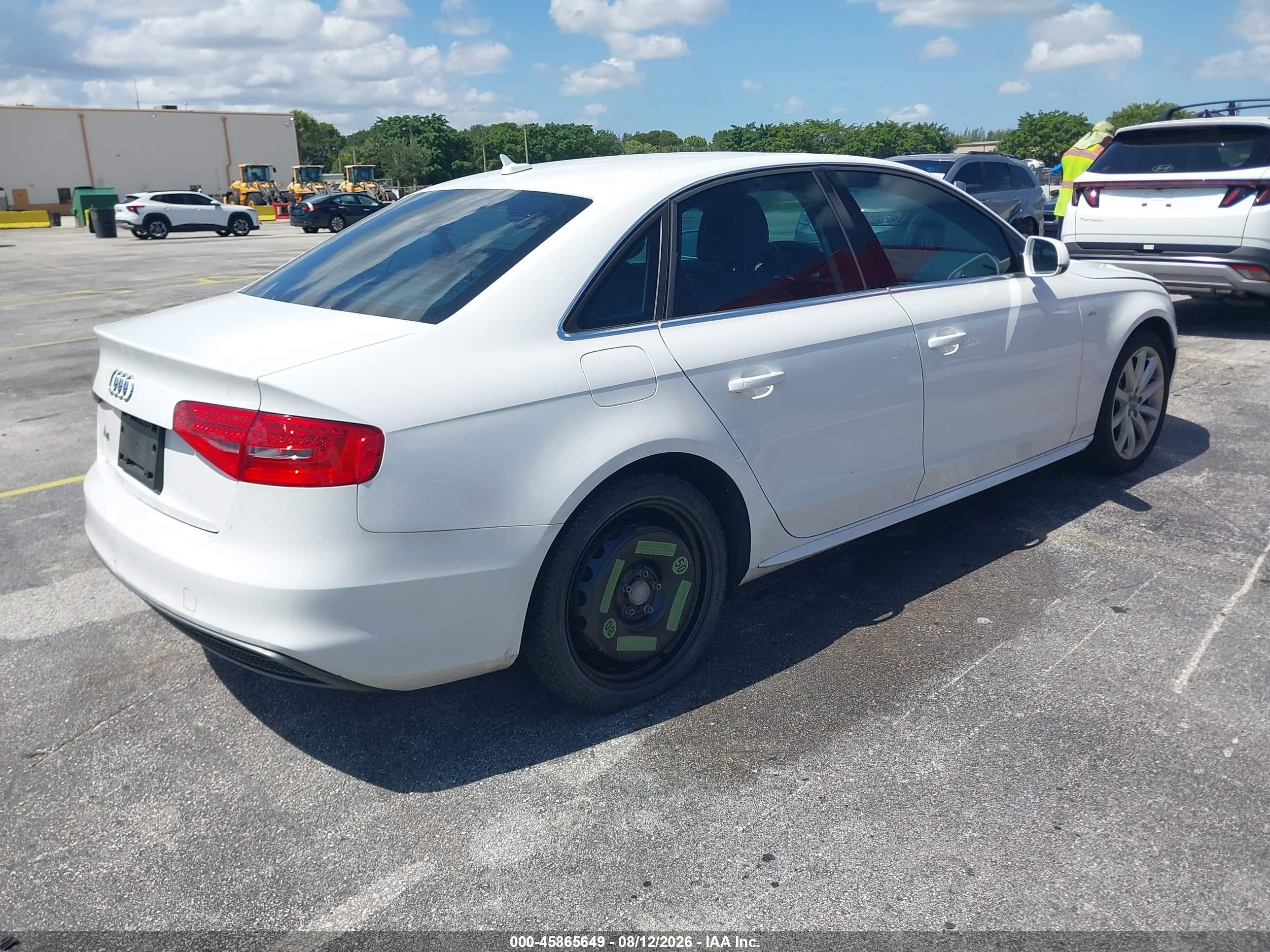 2014 Audi A4 2.0t Premium White vin: WAUAFAFL3EN043653
