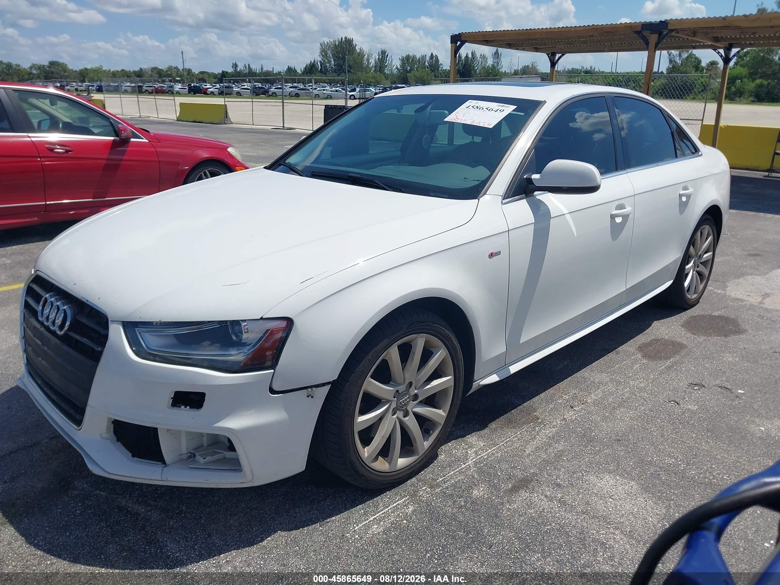 2014 Audi A4 2.0t Premium White vin: WAUAFAFL3EN043653
