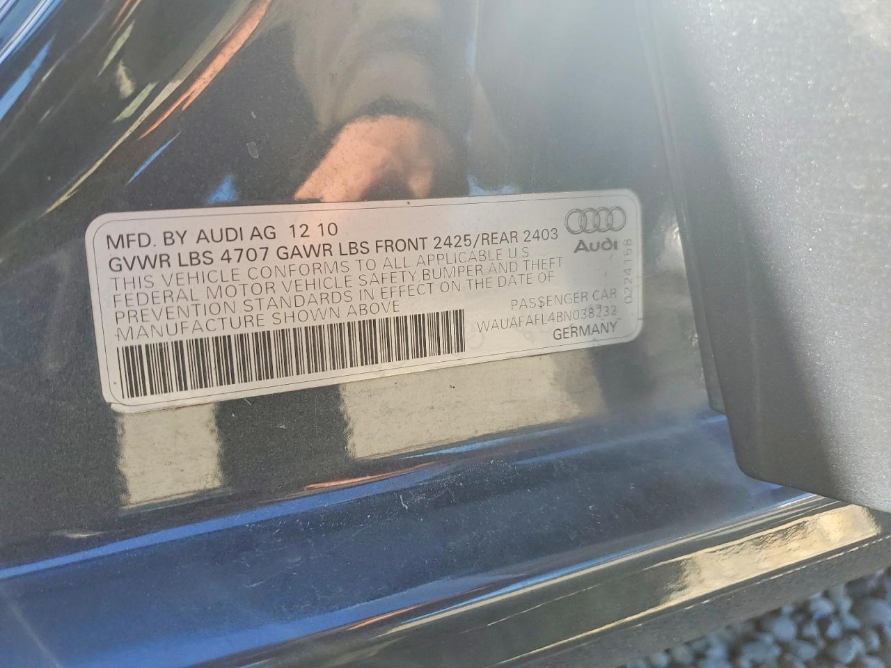 2011 Audi A4 Premium Gray vin: WAUAFAFL4BN038232
