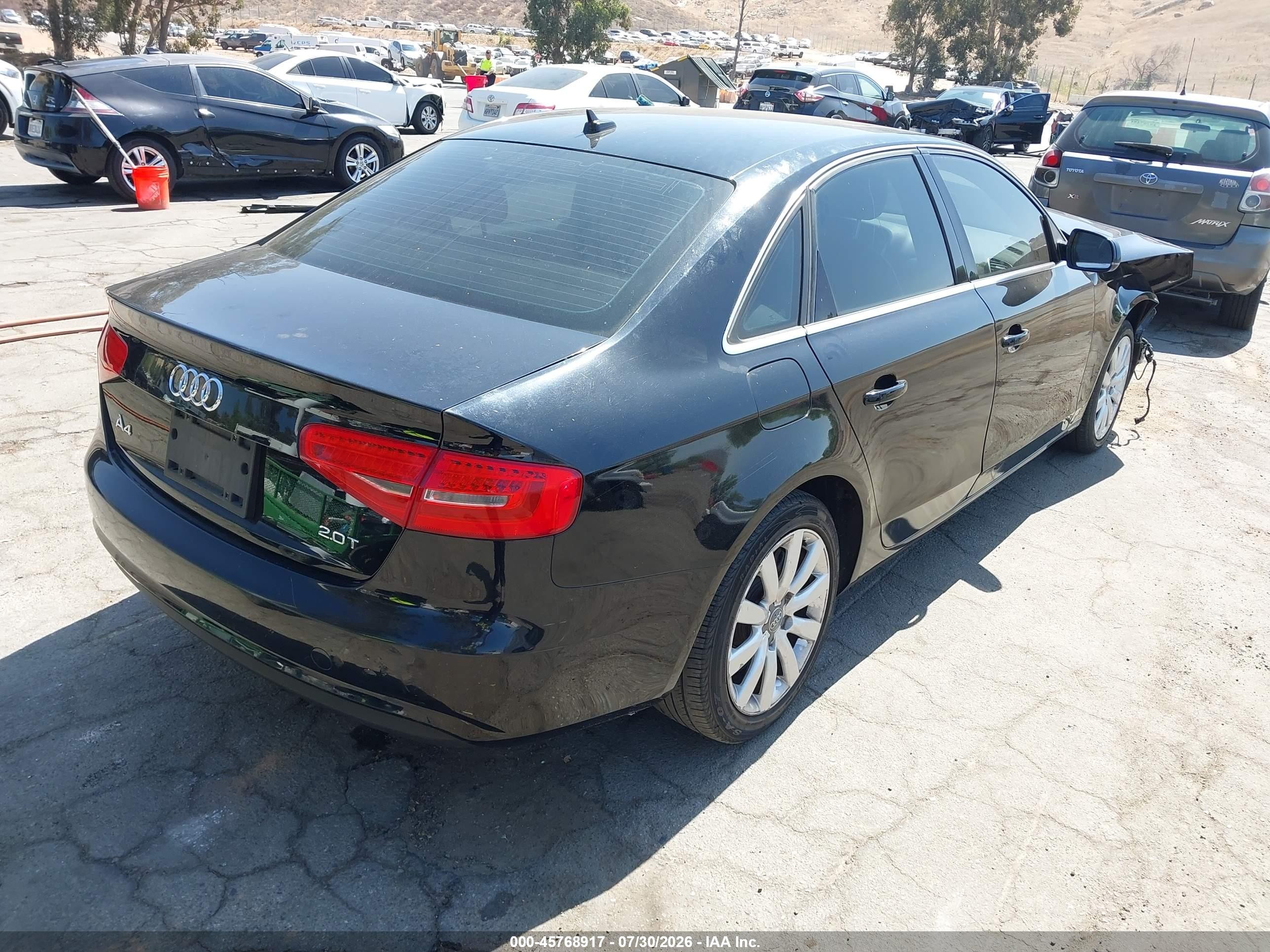 2013 Audi A4 2.0t Premium Black vin: WAUAFAFL4DN026746