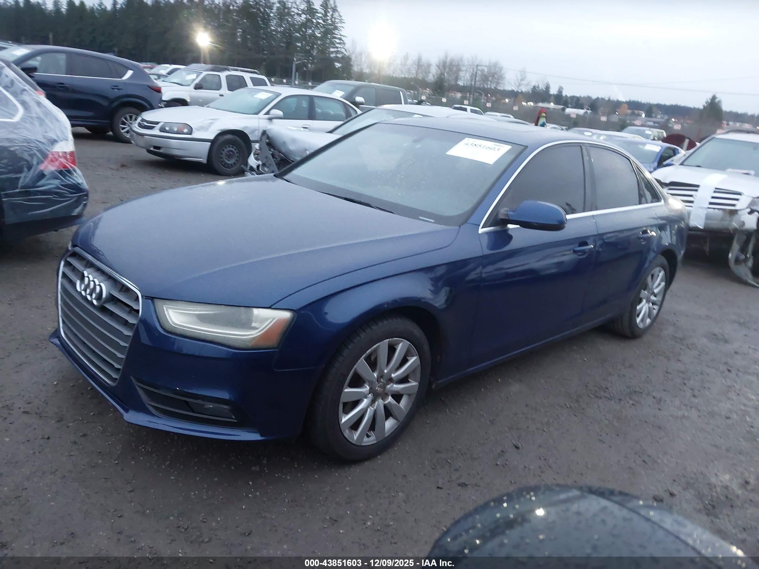 2013 Audi A4 2.0t Premium Blue vin: WAUAFAFL5DN030224