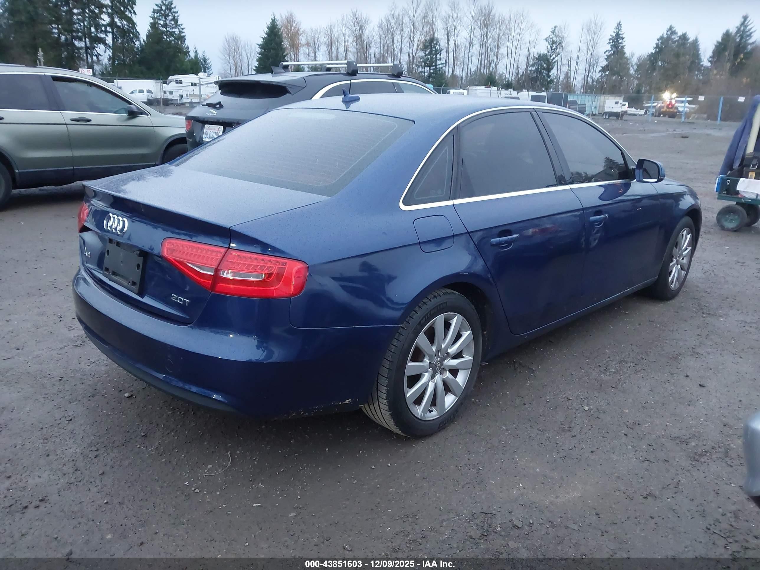 2013 Audi A4 2.0t Premium Blue vin: WAUAFAFL5DN030224