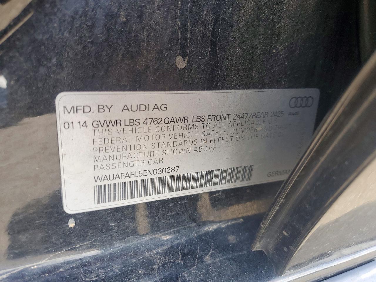 2014 Audi A4 Premium Black vin: WAUAFAFL5EN030287