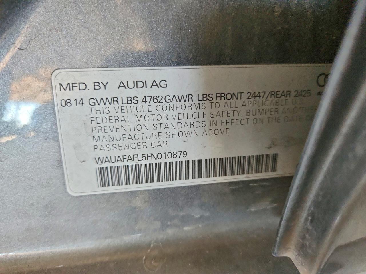 2015 Audi A4 Premium Серый vin: WAUAFAFL5FN010879