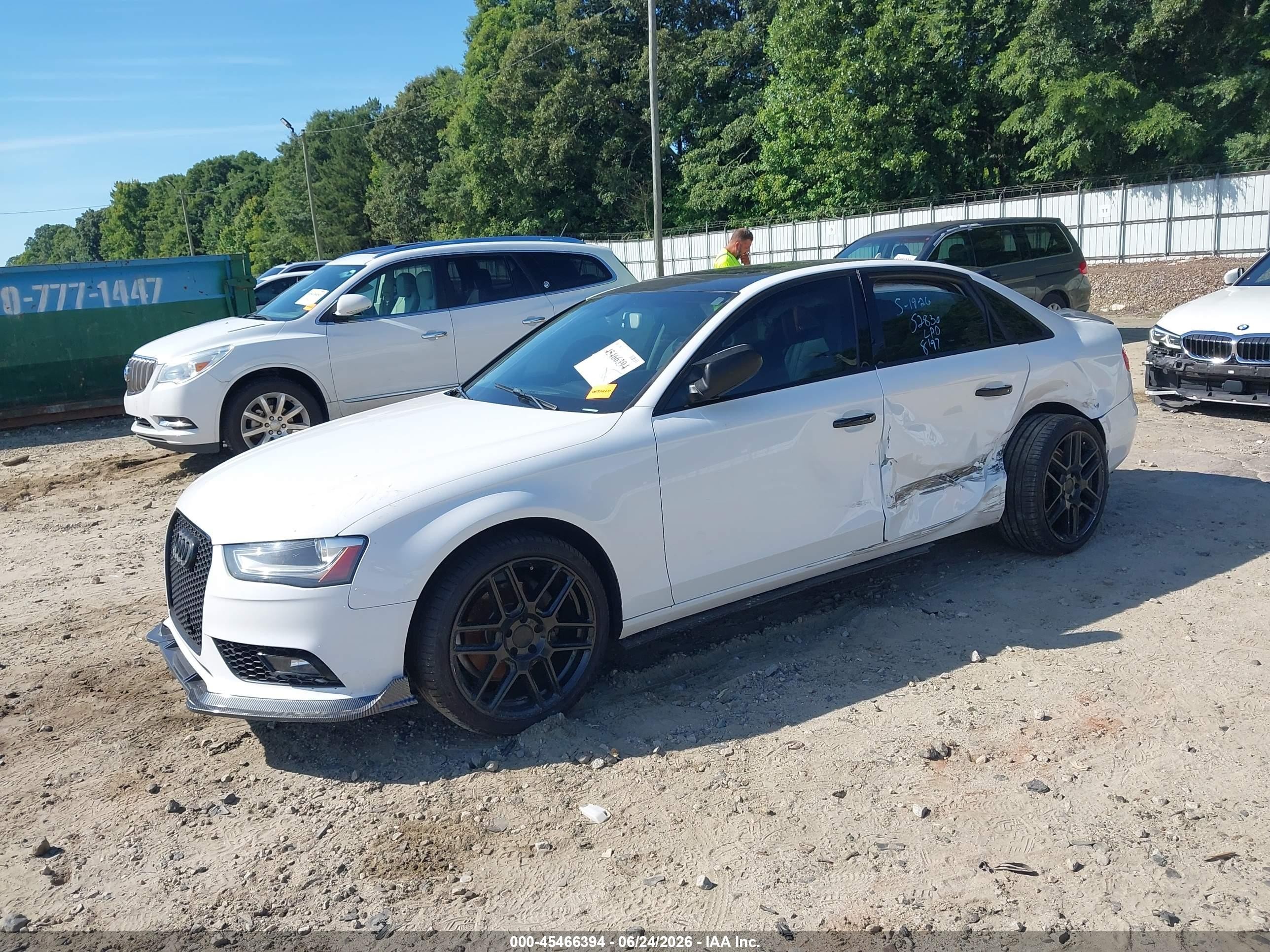 2013 Audi A4 2.0t Premium White vin: WAUAFAFL6DA168197