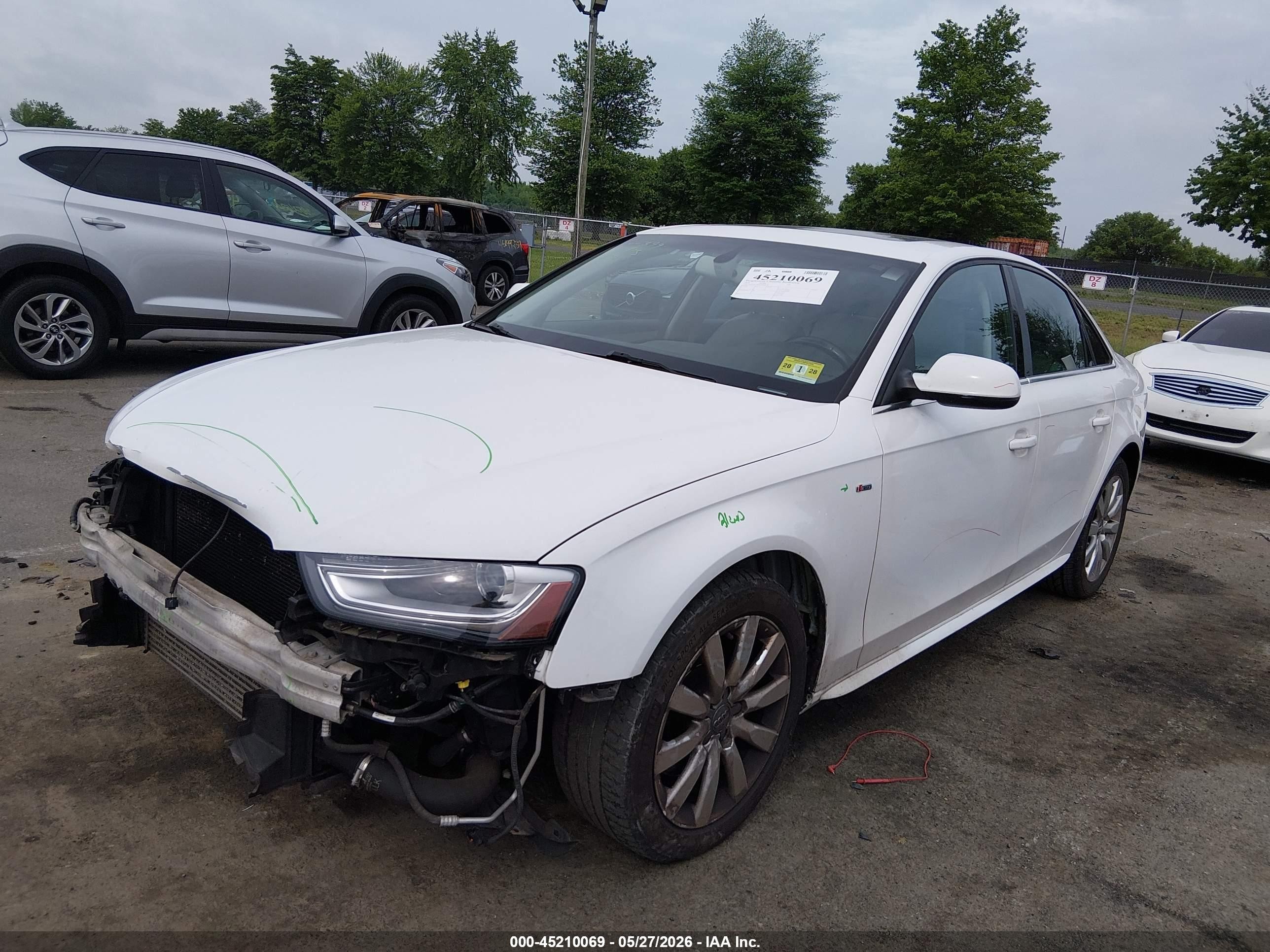 2015 Audi A4 2.0t Premium White vin: WAUAFAFL6FN005058