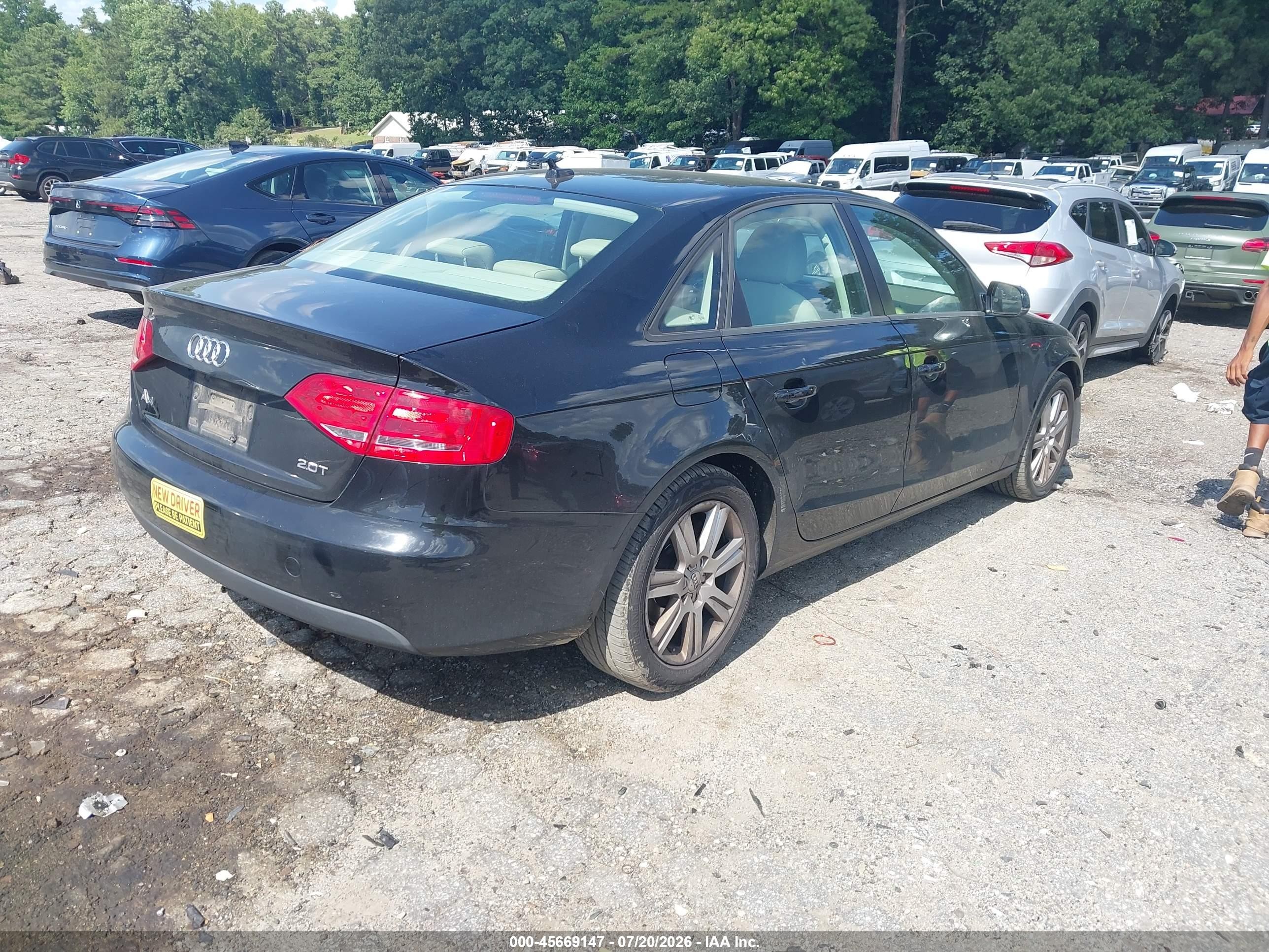 2010 Audi A4 2.0t Premium Black vin: WAUAFAFL7AN065875