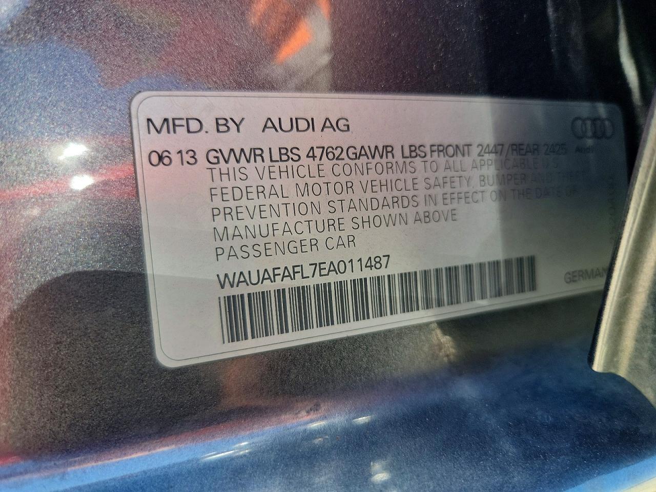 2014 Audi A4 Premium Gray vin: WAUAFAFL7EA011487