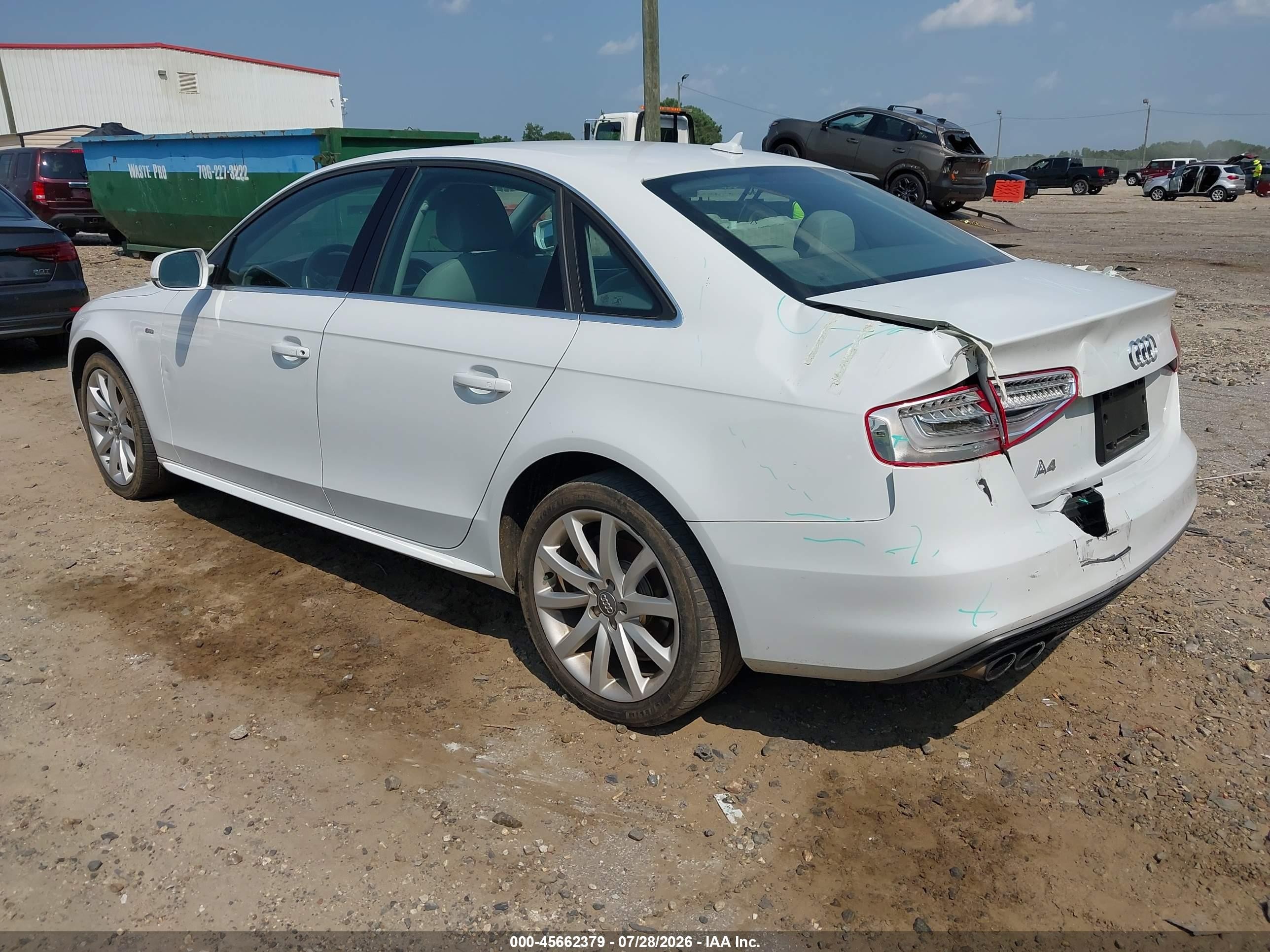 2014 Audi A4 2.0t Premium White vin: WAUAFAFL7EN018206
