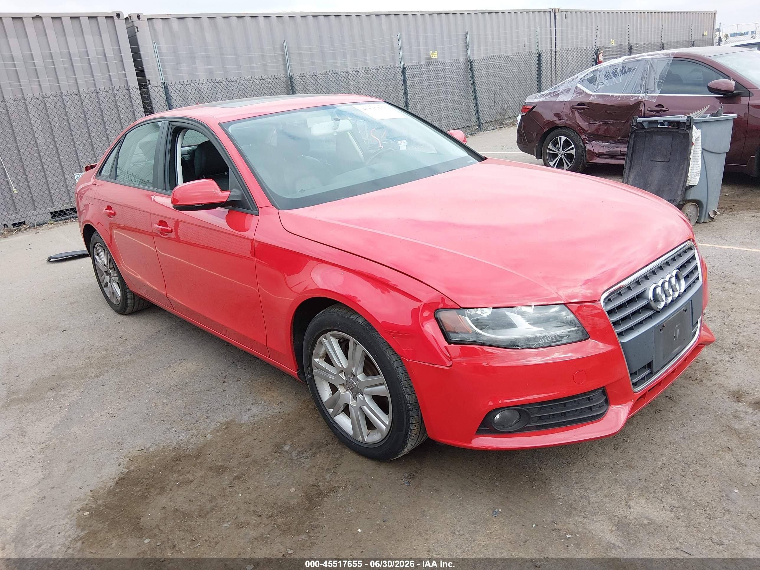 2010 Audi A4 2.0t Premium Красный vin: WAUAFAFL8AN049037