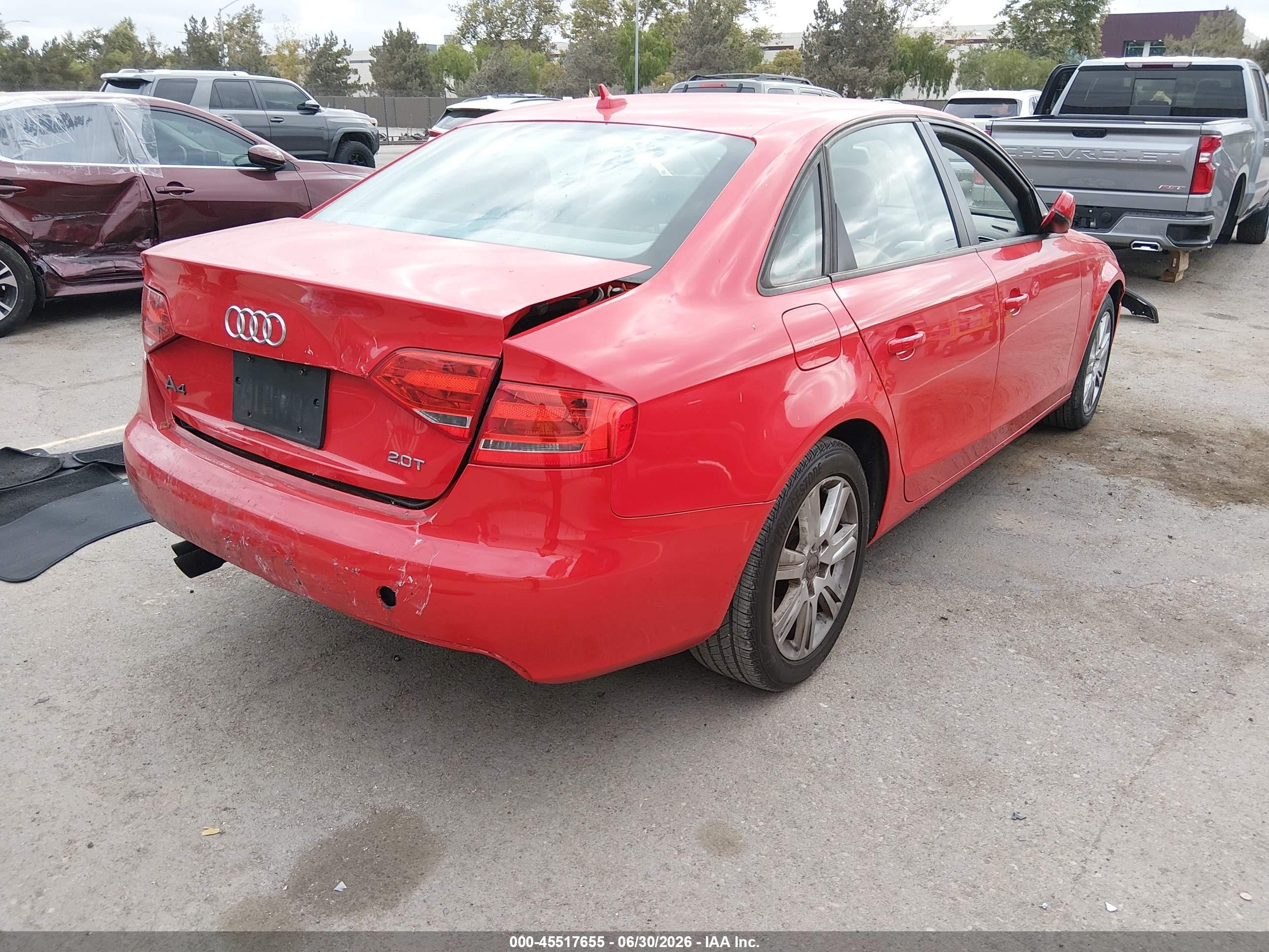 2010 Audi A4 2.0t Premium Red vin: WAUAFAFL8AN049037