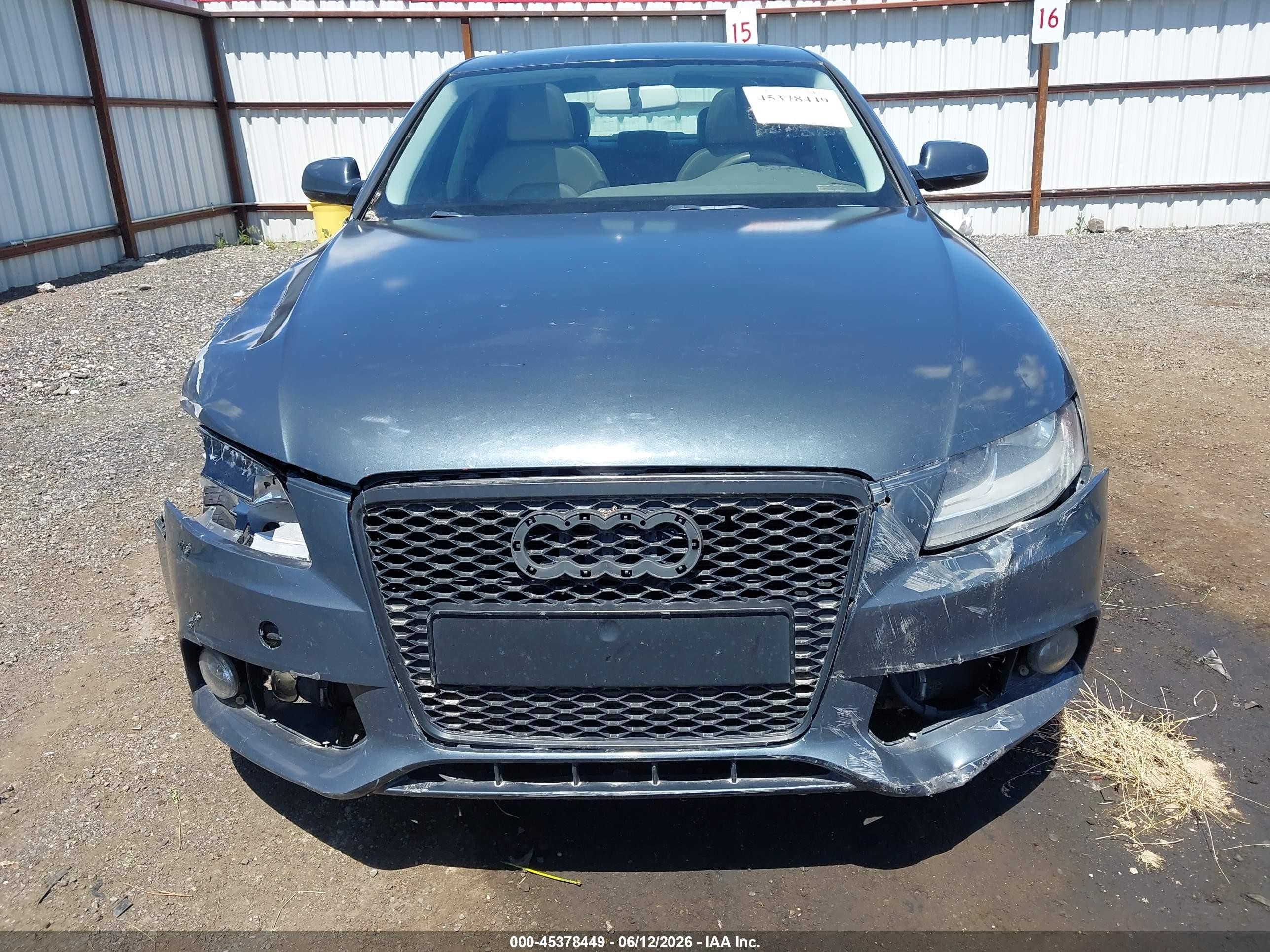 2011 Audi A4 2.0t Premium Gray vin: WAUAFAFL8BN038492