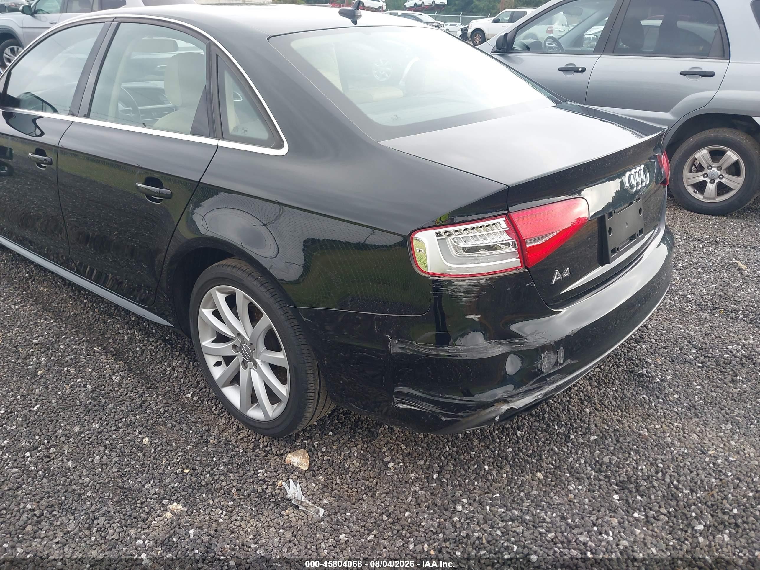 2014 Audi A4 2.0t Premium Black vin: WAUAFAFLXEN040474
