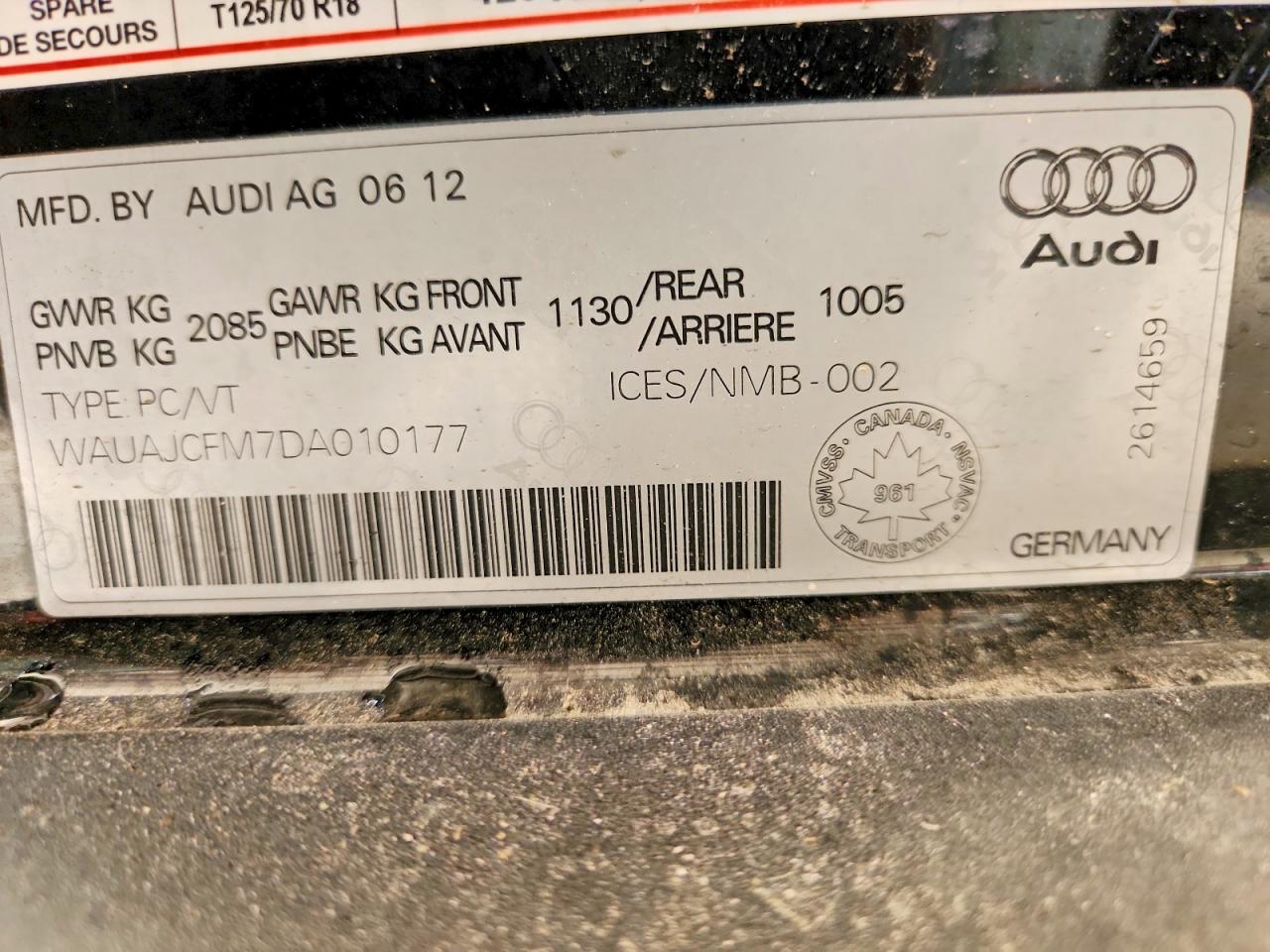 2013 Audi A3 Progressiv Black vin: WAUAJCFM7DA010177