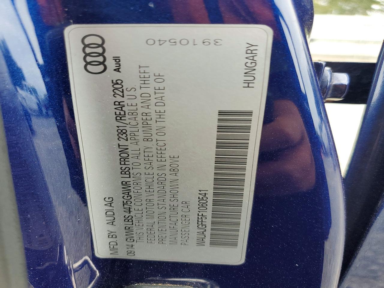 2015 Audi A3 Premium Blue vin: WAUAJGFF5F1060541