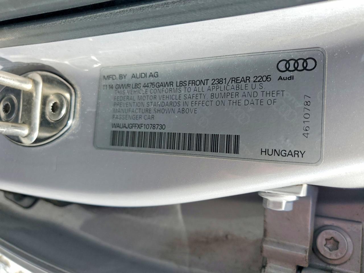 2015 Audi A3 Premium Silver vin: WAUAJGFFXF1078730