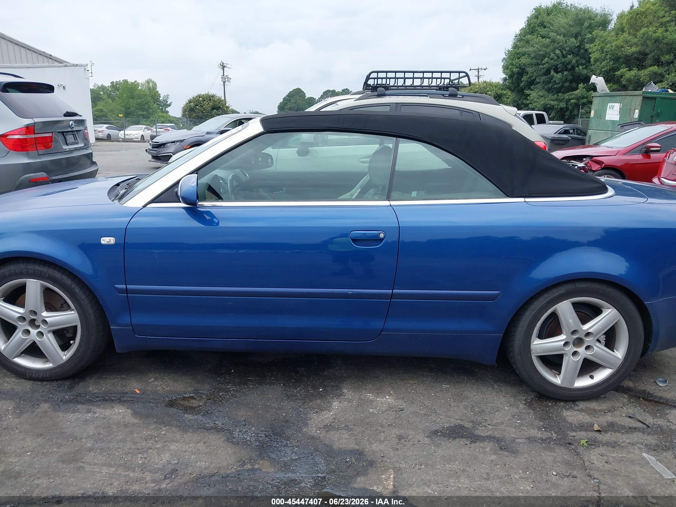 2003 Audi A4 3.0 Blue vin: WAUAT48H13K023547