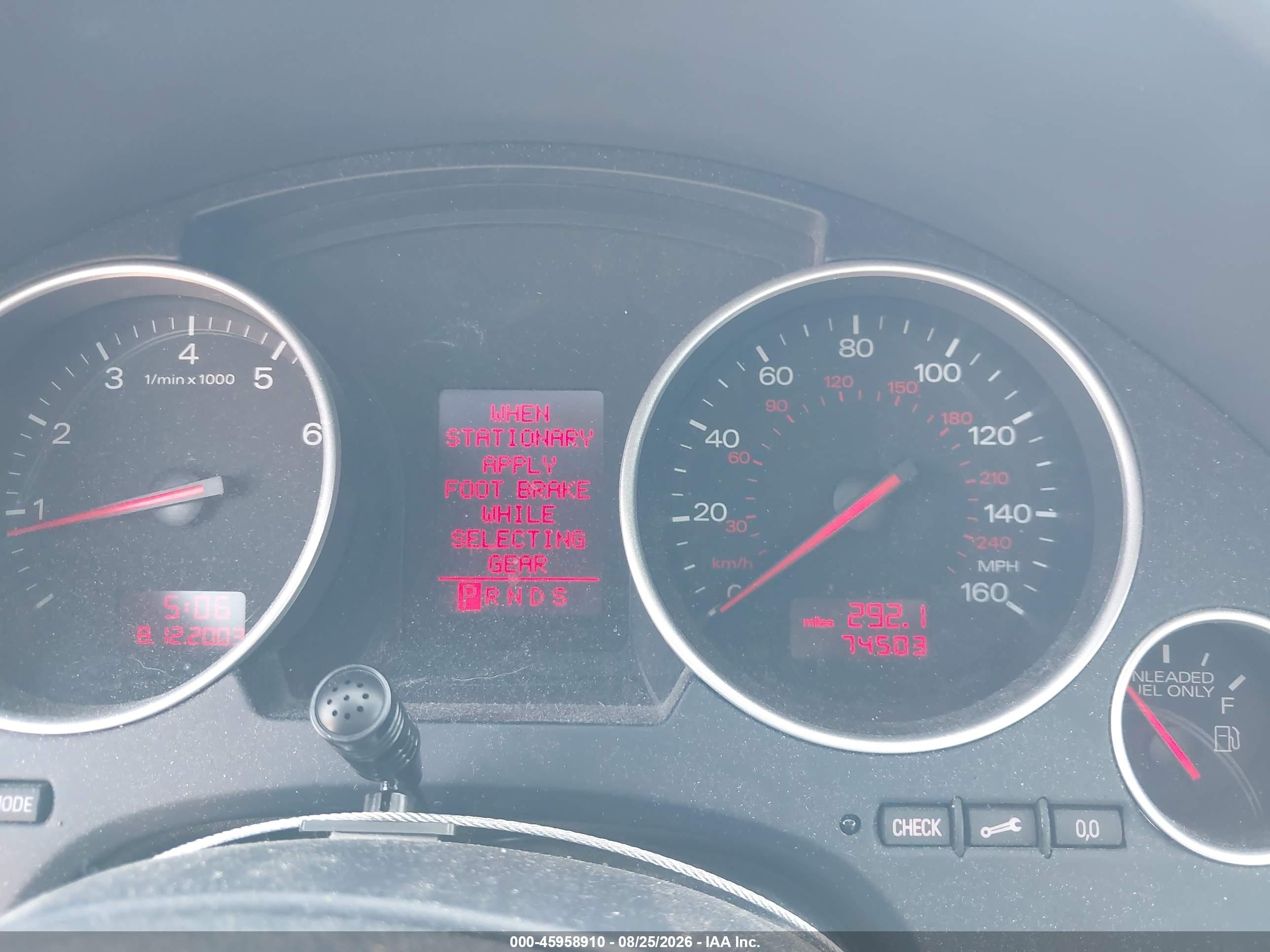 2004 Audi A4 3.0 White vin: WAUAT48H44K014732