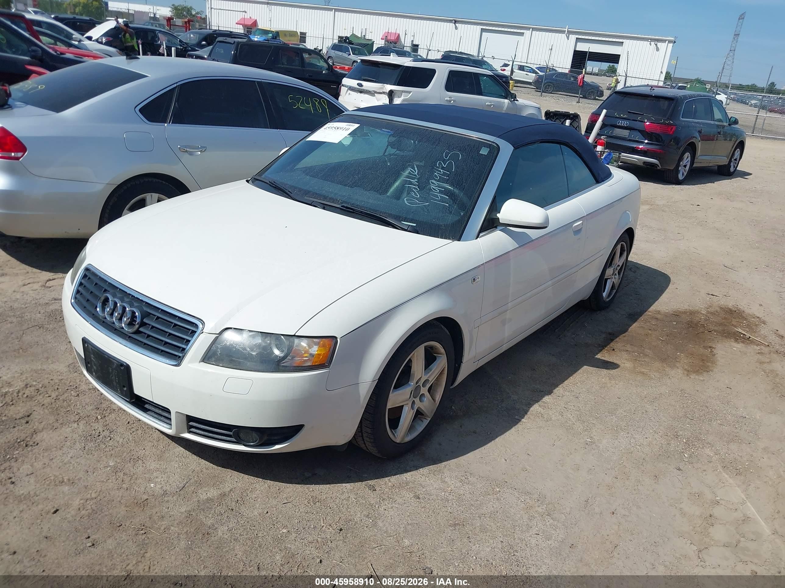 2004 Audi A4 3.0 White vin: WAUAT48H44K014732