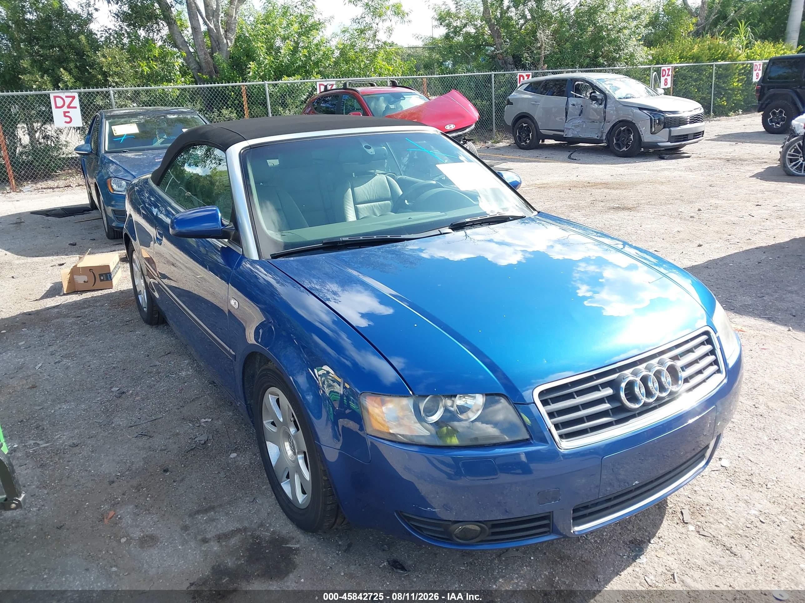2004 Audi A4 3.0 Blue vin: WAUAT48H54K009331