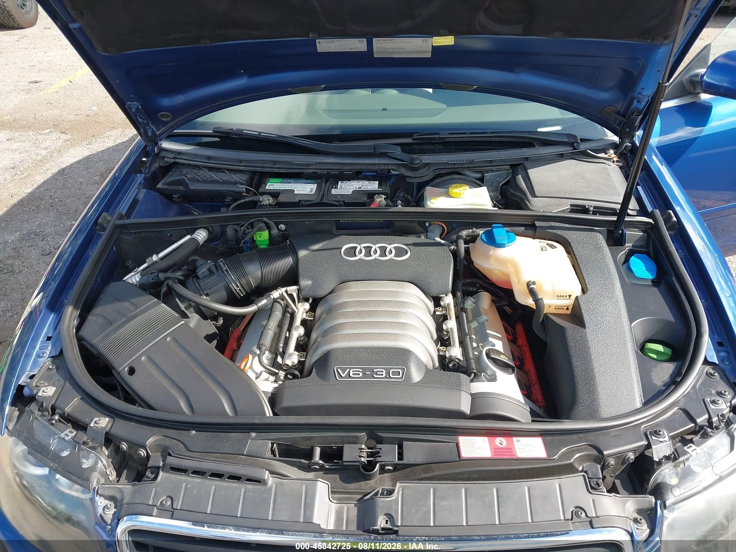 2004 Audi A4 3.0 Blue vin: WAUAT48H54K009331