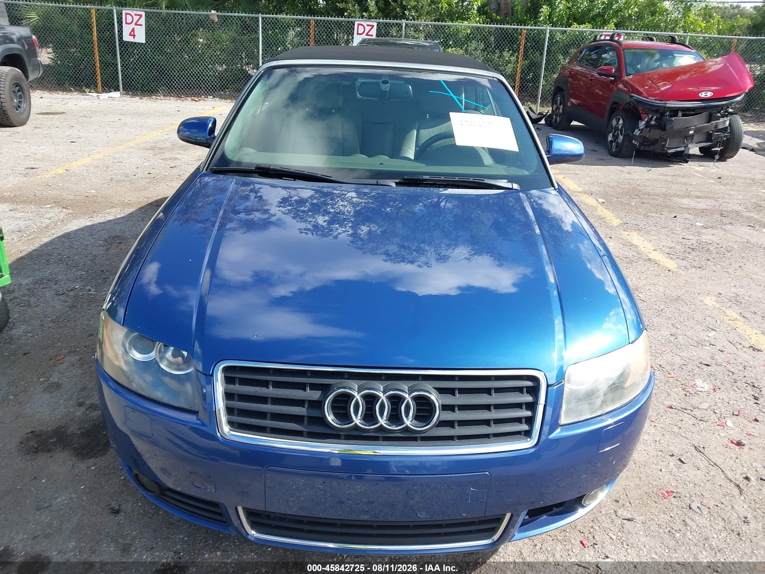 2004 Audi A4 3.0 Blue vin: WAUAT48H54K009331