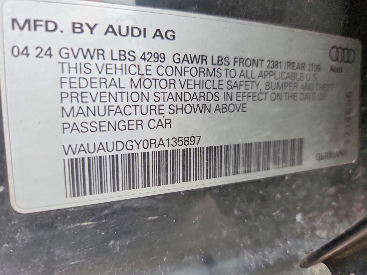 2024 Audi A3 Premium Gray vin: WAUAUDGY0RA135897