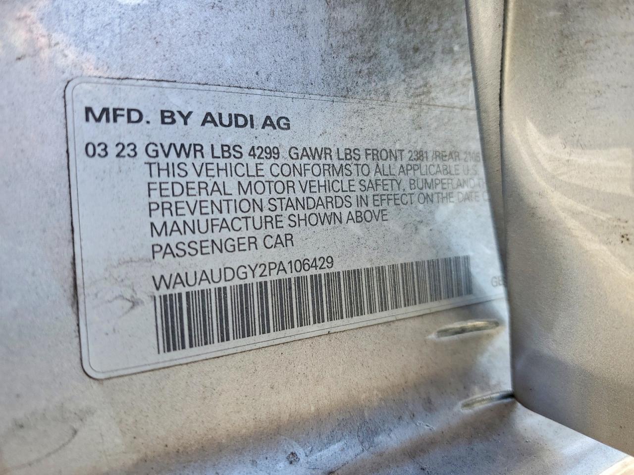 2023 Audi A3 Premium Silver vin: WAUAUDGY2PA106429