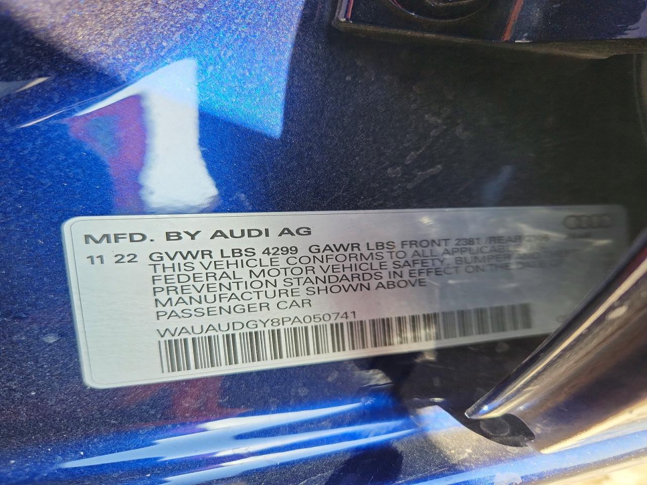 2023 Audi A3 Premium Blue vin: WAUAUDGY8PA050741