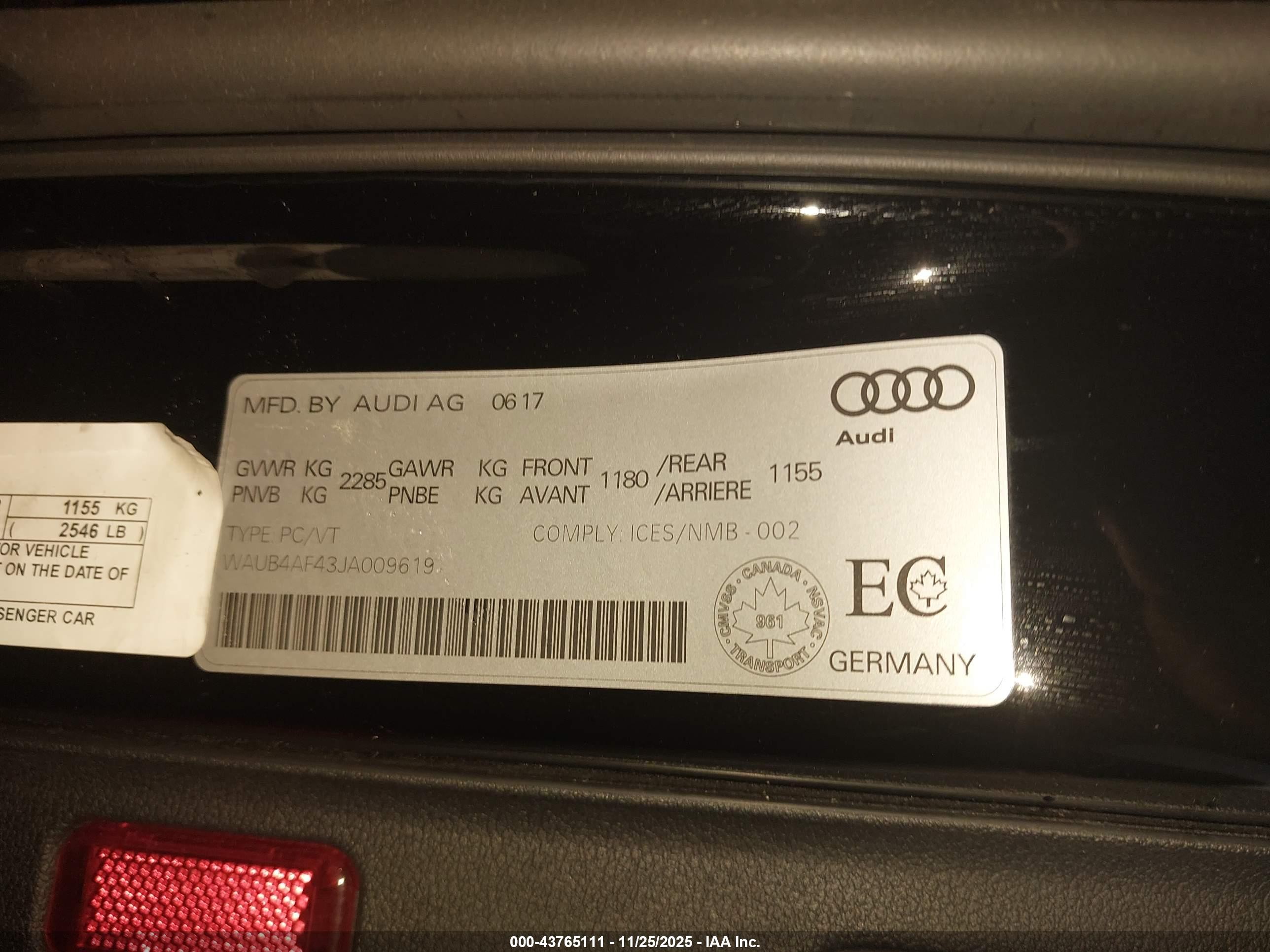 2018 Audi S4 3.0t Premium Plus Black vin: WAUB4AF43JA009619