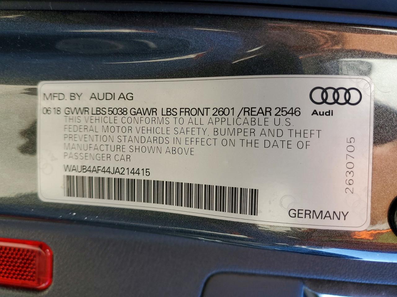 2018 Audi S4 Premium Plus Gray vin: WAUB4AF44JA214415