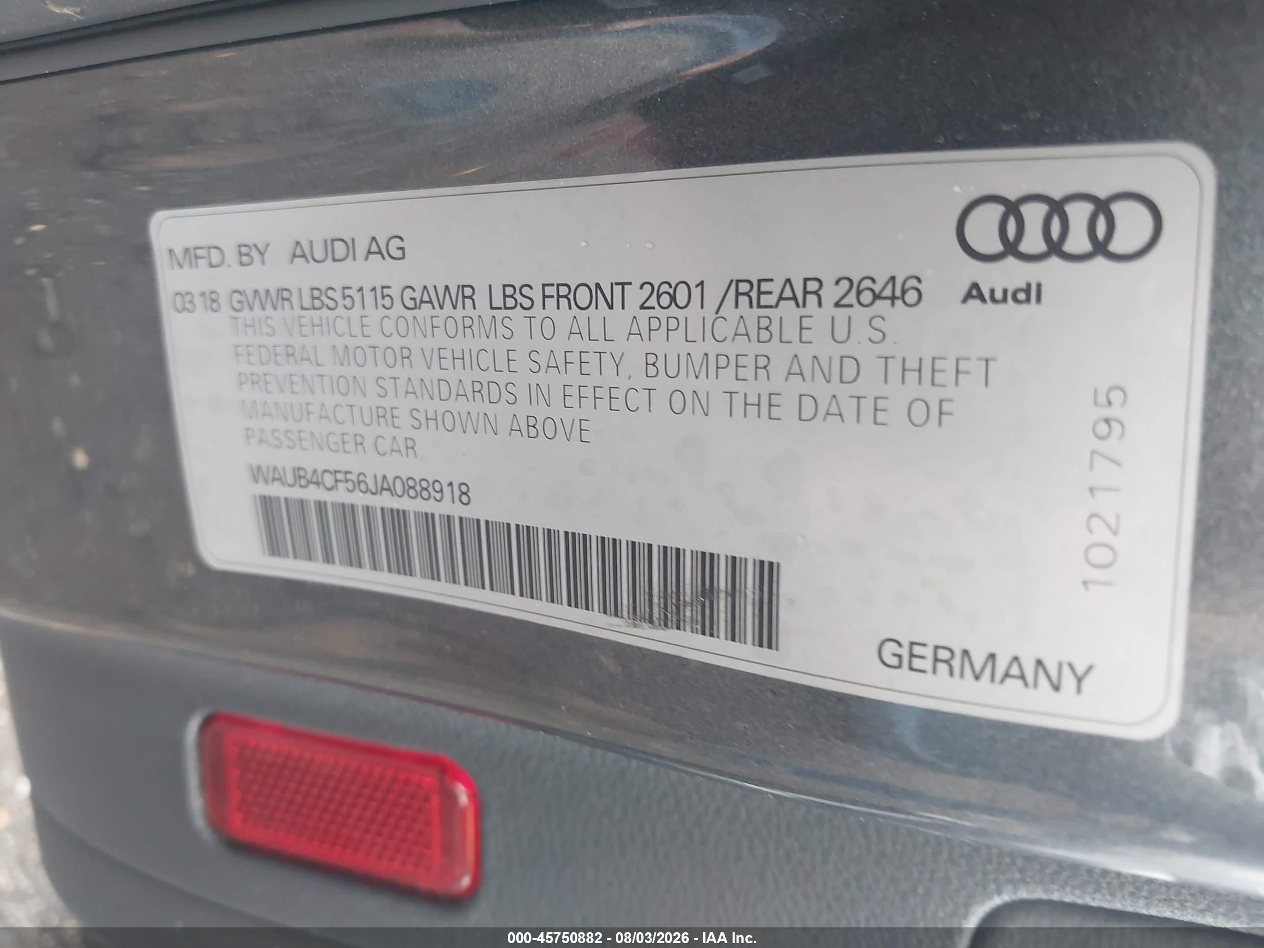 2018 Audi S5 3.0t Premium Plus Gray vin: WAUB4CF56JA088918
