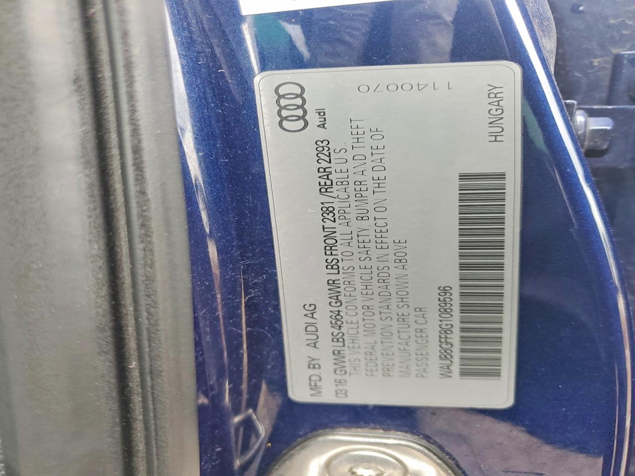 2016 Audi A3 Premium Blue vin: WAUB8GFF8G1089596