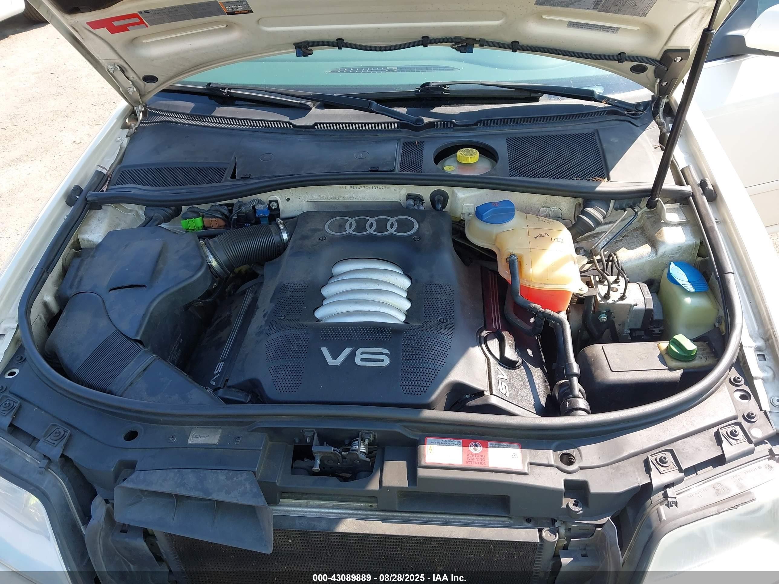 1999 Audi A6   White vin: WAUBA24B7XN137475
