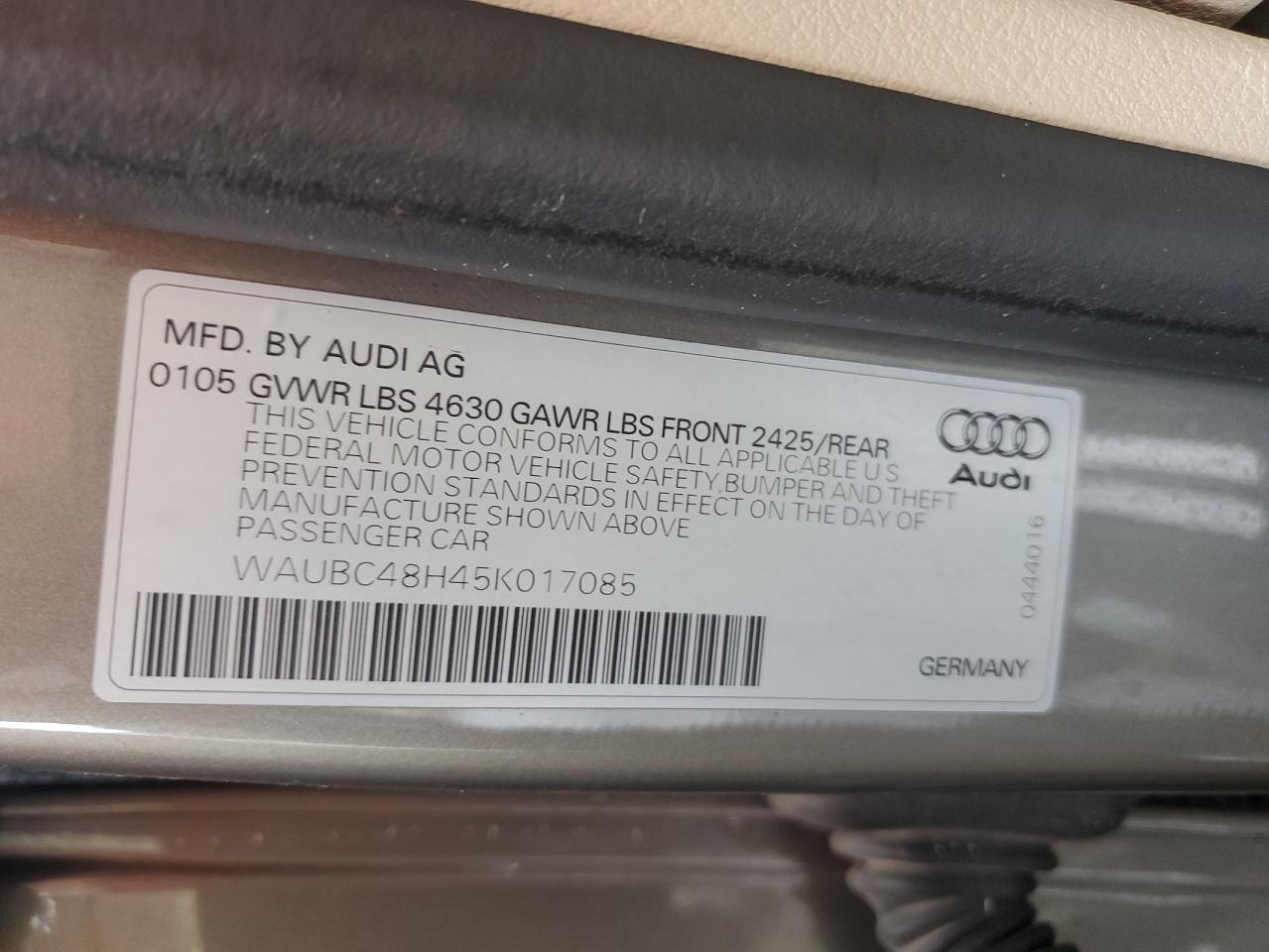2005 Audi A4 S-line 1.8 Turbo Tan vin: WAUBC48H45K017085