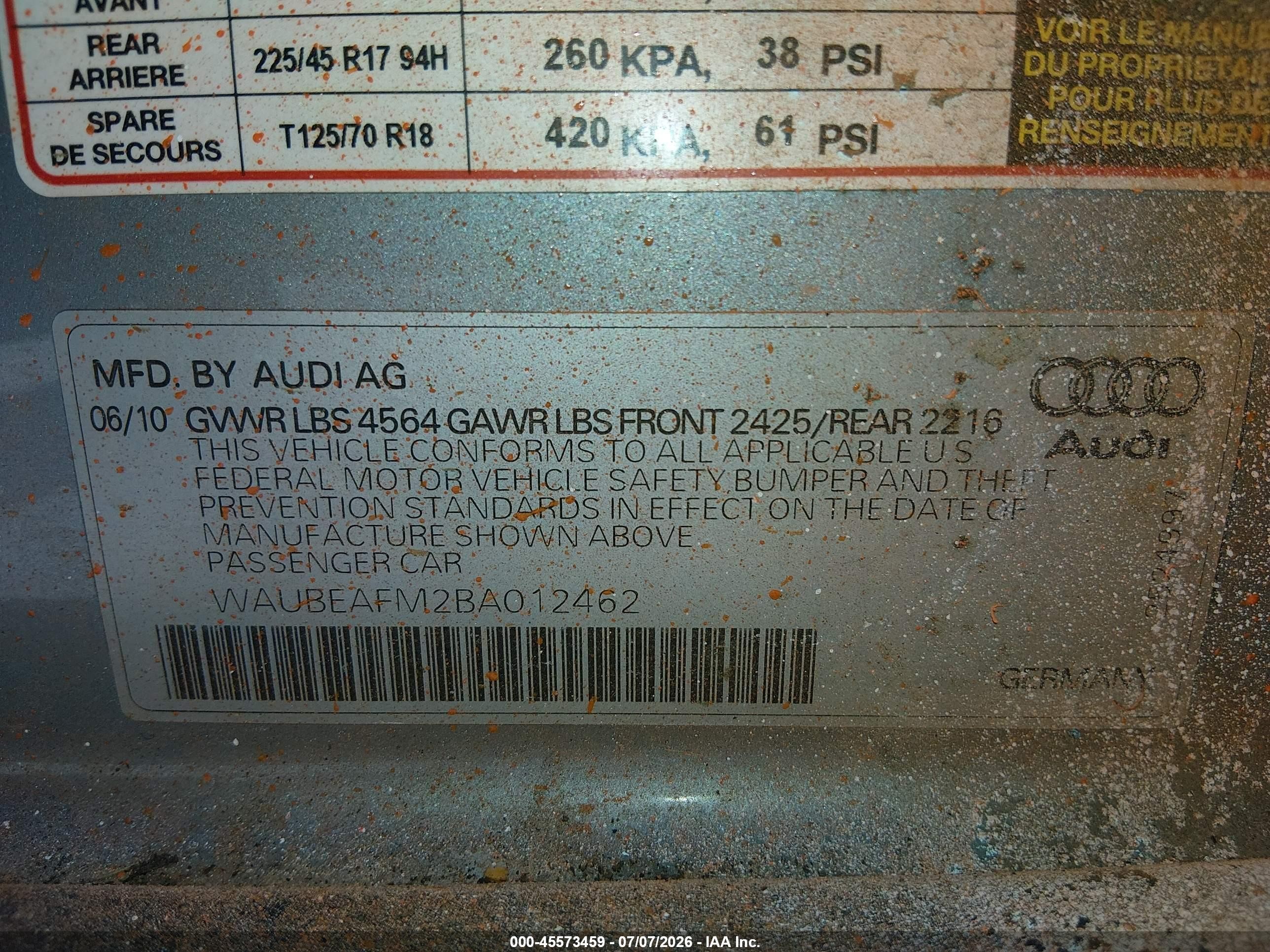 2011 Audi A3 2.0t Premium Orange vin: WAUBEAFM2BA012462