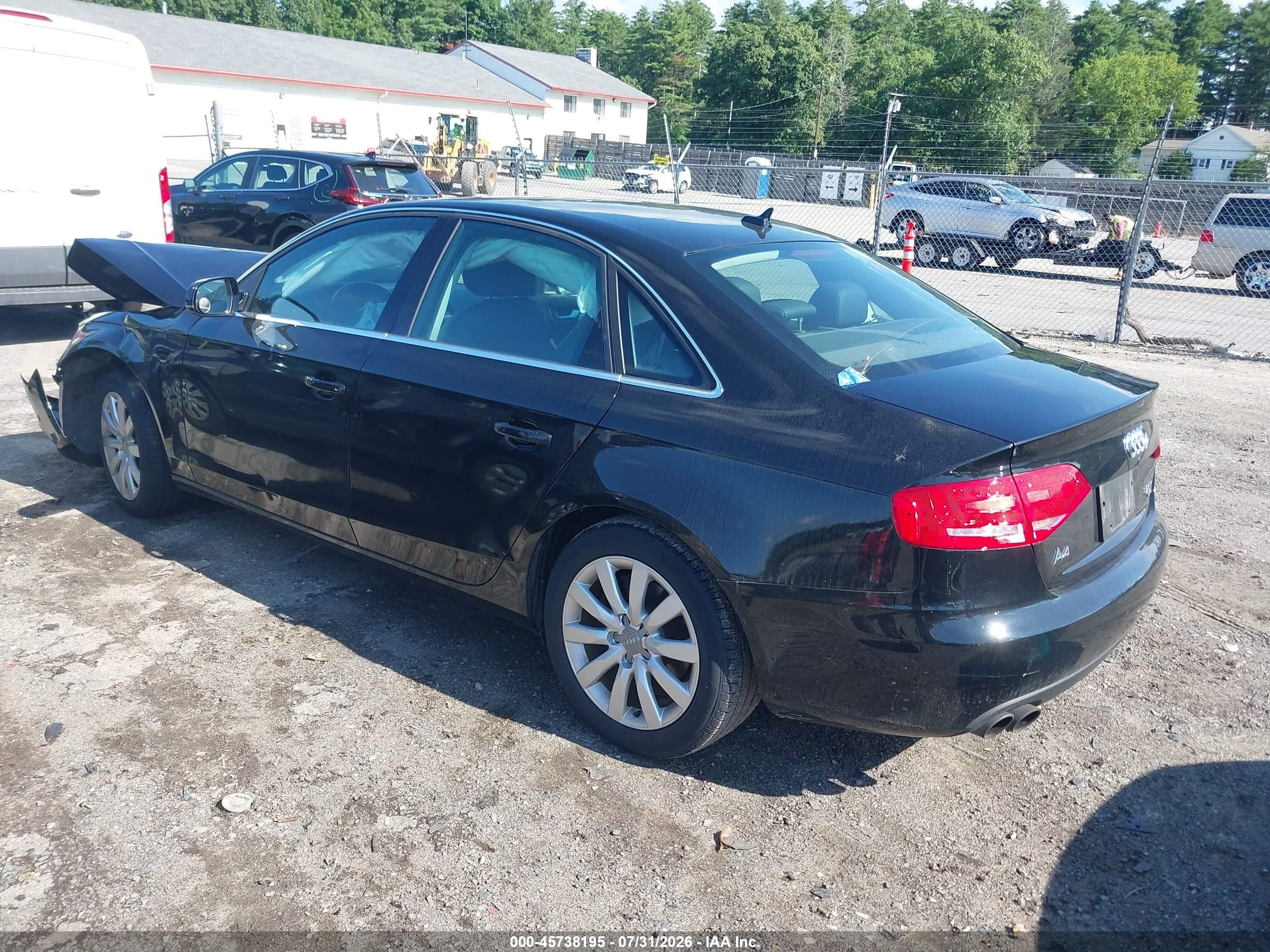 2012 Audi A4 2.0t Premium Black vin: WAUBFAFL0CA116485