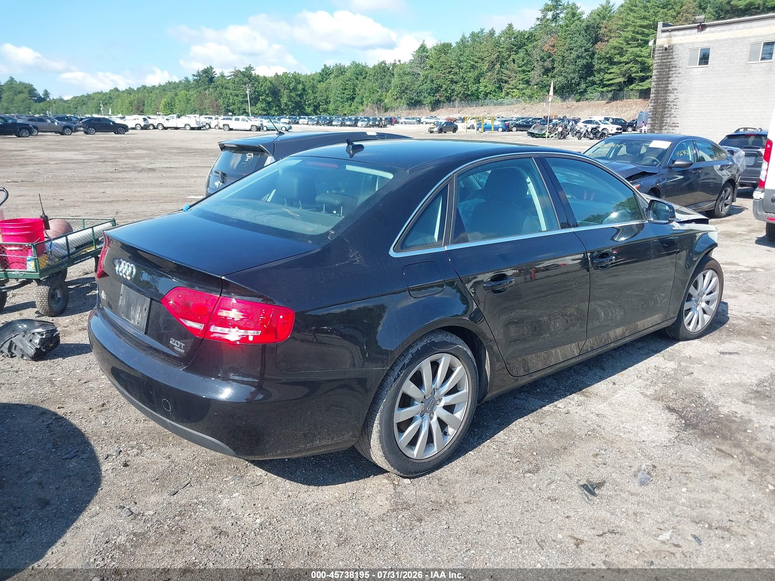 2012 Audi A4 2.0t Premium Black vin: WAUBFAFL0CA116485