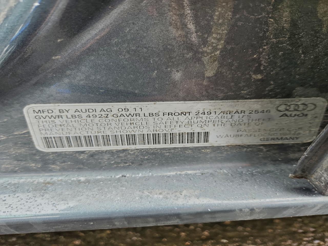 2012 Audi A4 Premium Gray vin: WAUBFAFL0CN010448