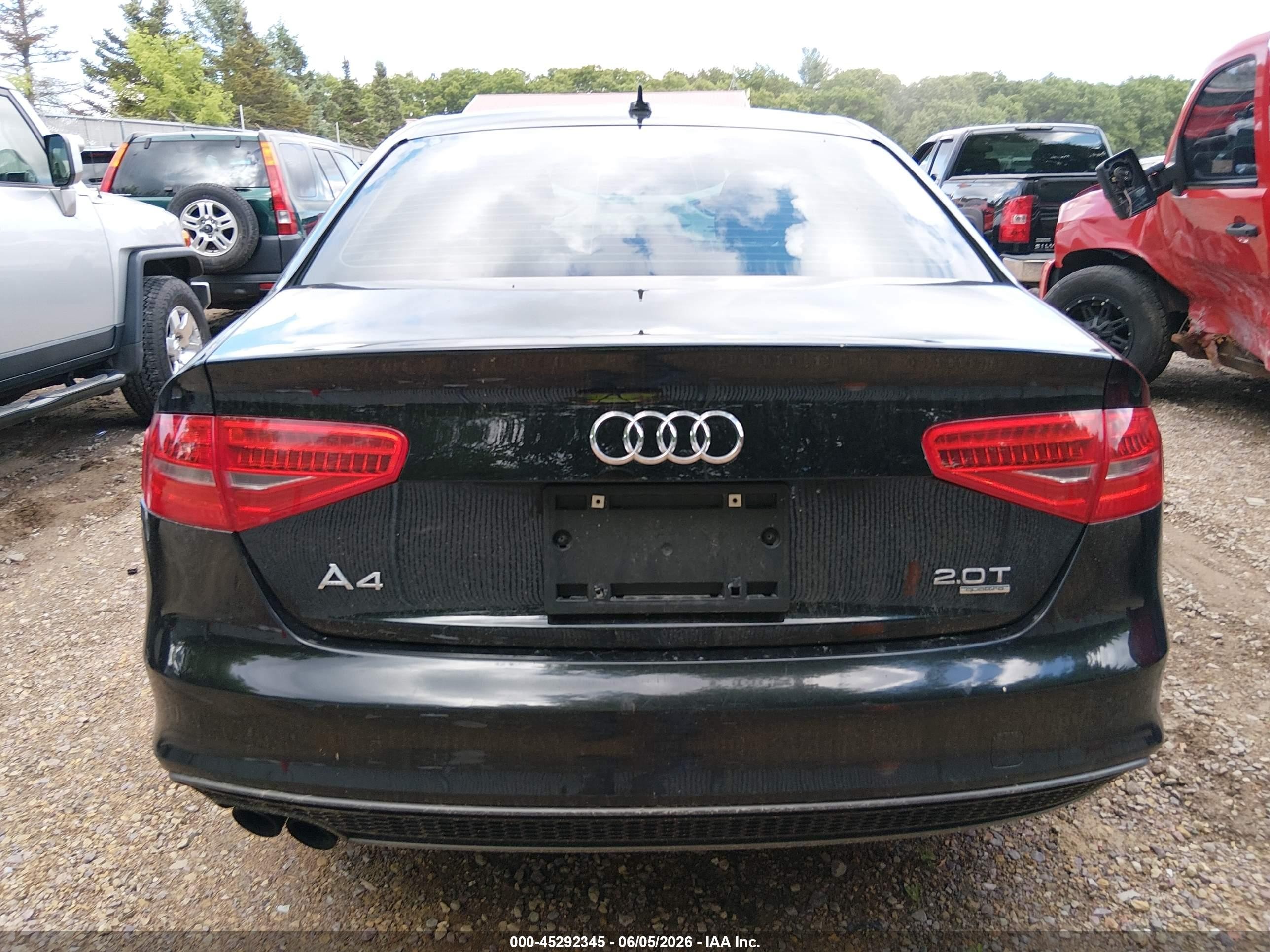 2015 Audi A4 2.0t Premium Черный vin: WAUBFAFL0FN012415