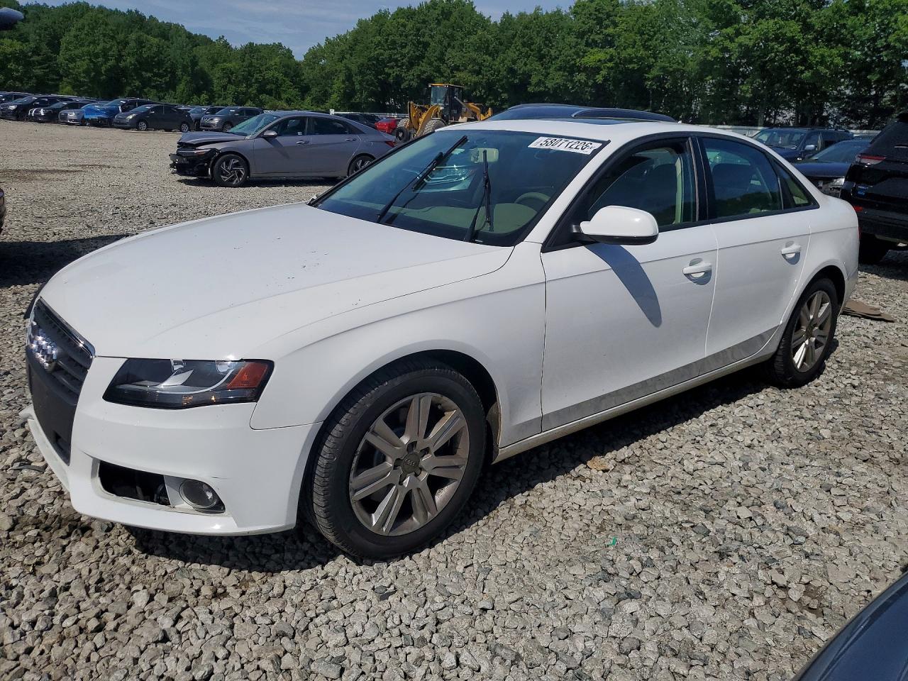 2010 Audi A4 Premium White vin: WAUBFAFL2AN052083