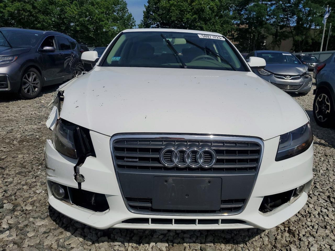 2010 Audi A4 Premium White vin: WAUBFAFL2AN052083