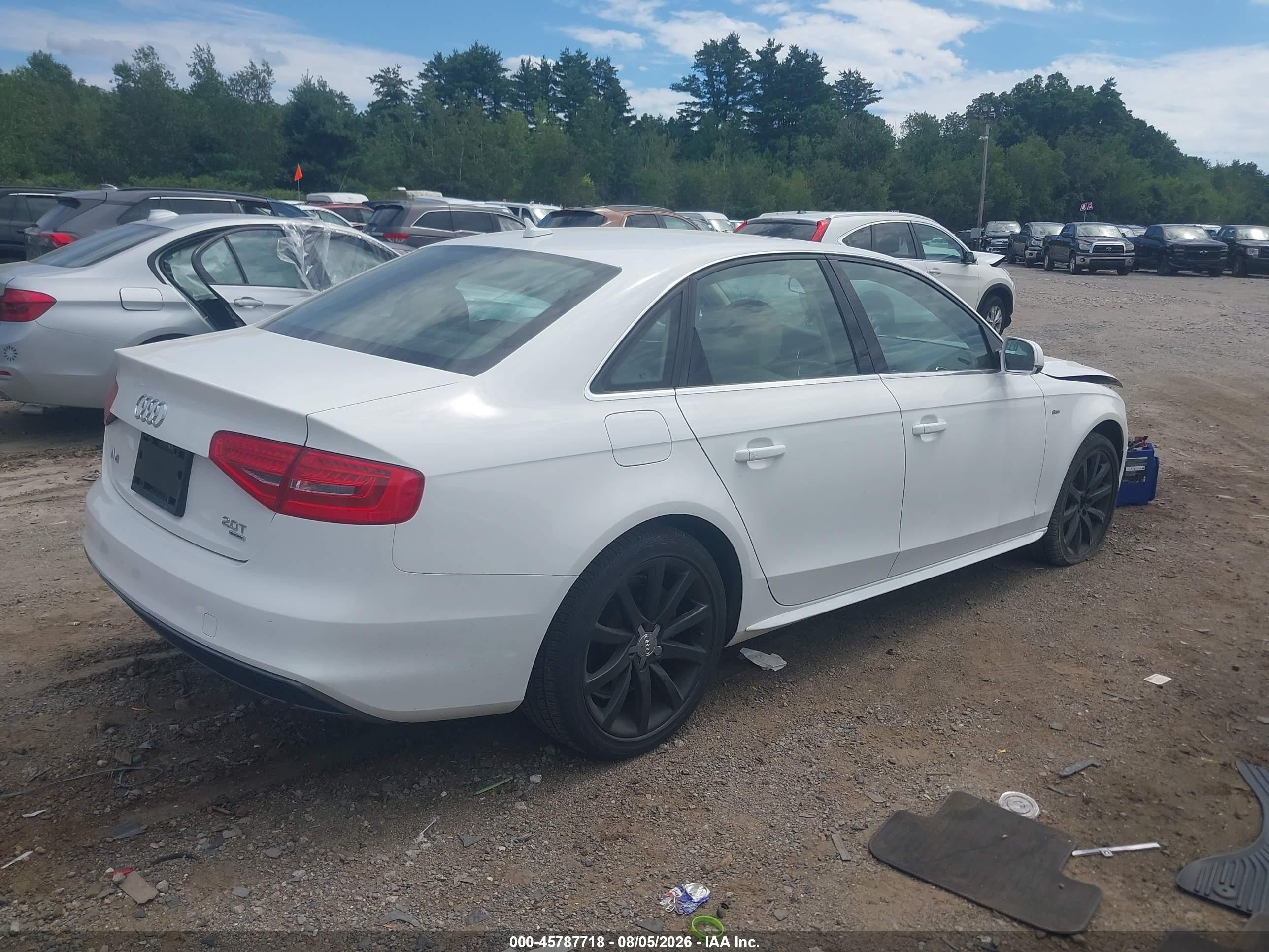 2014 Audi A4 2.0t Premium White vin: WAUBFAFL2EN035774