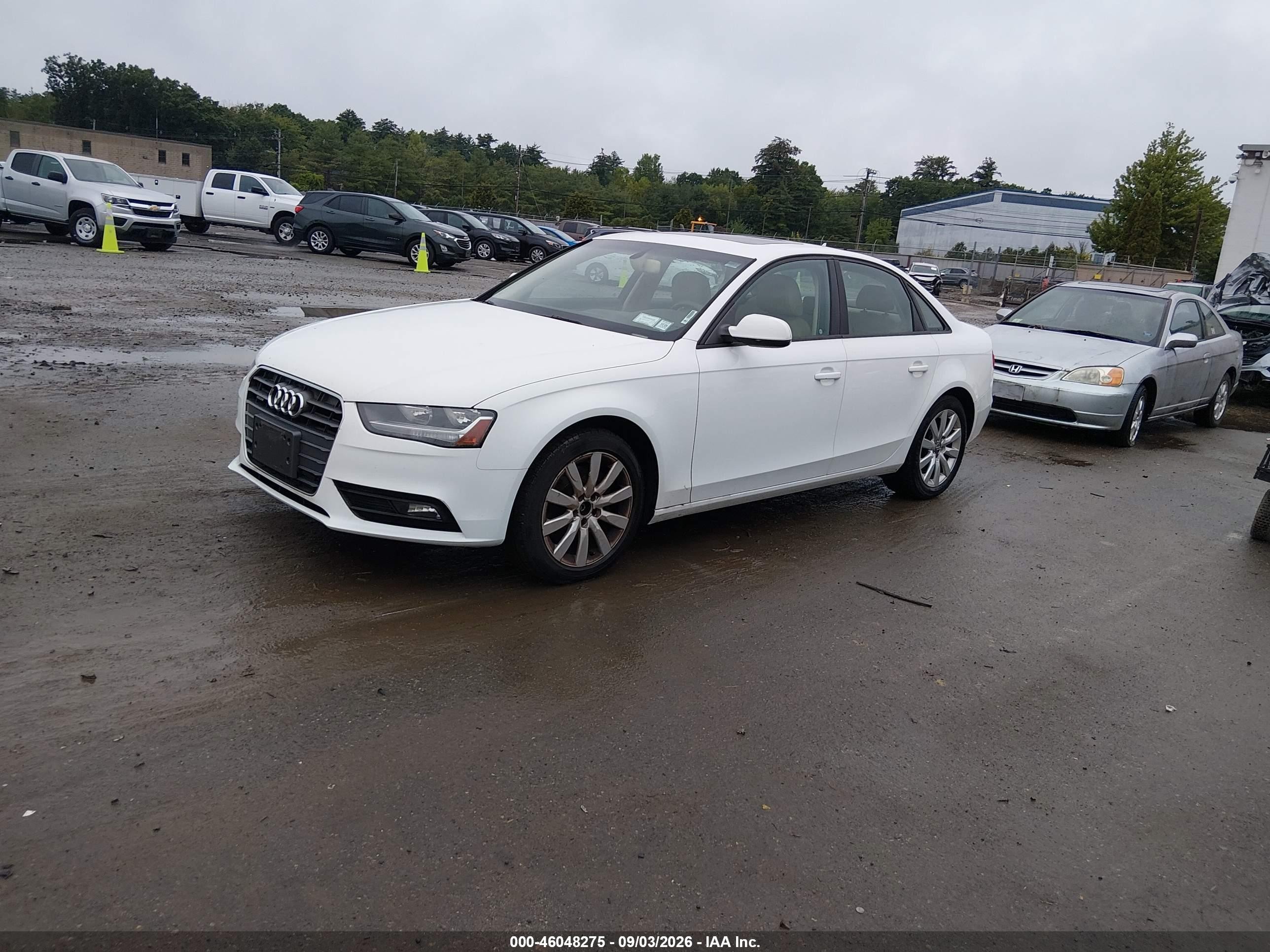 2013 Audi A4 2.0t Premium White vin: WAUBFAFL3DN020991