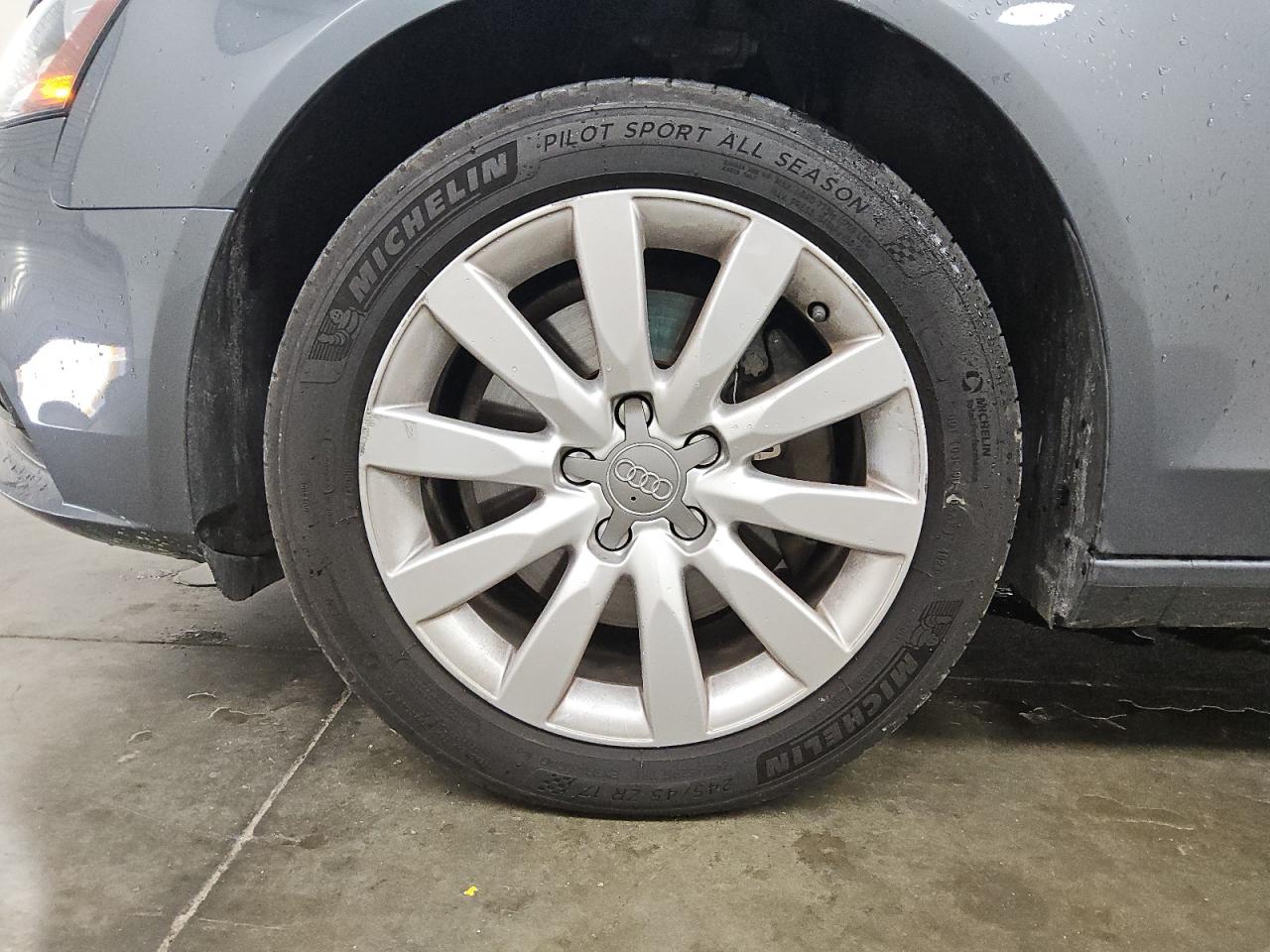 2013 Audi A4 Premium Gray vin: WAUBFAFL4DN030722 Damage: Left Front Wheel, Curb Rash, 3 To 4 Inches