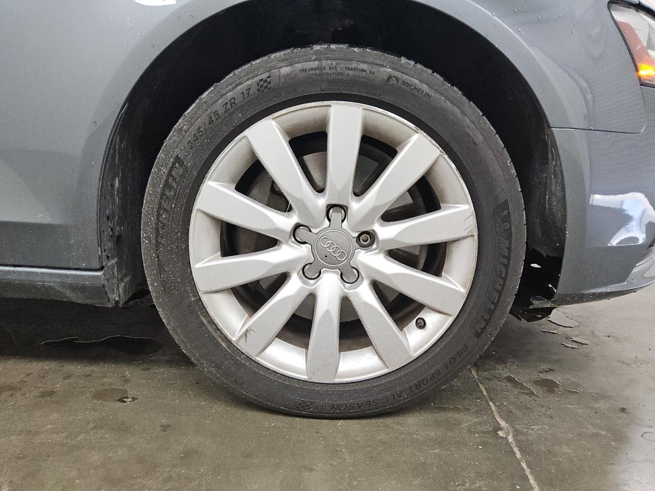 2013 Audi A4 Premium Gray vin: WAUBFAFL4DN030722 Damage: Right Front Wheel, Curb Rash, 6 To 7 Inches