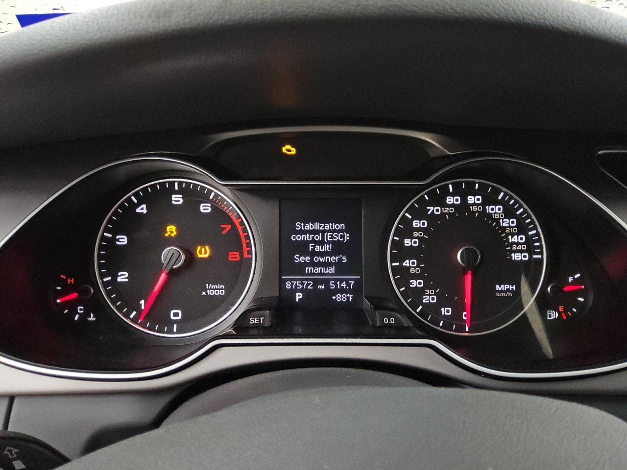 2013 Audi A4 Premium Gray vin: WAUBFAFL4DN030722 Damage: Warning Light - Engine, On, Unacceptable