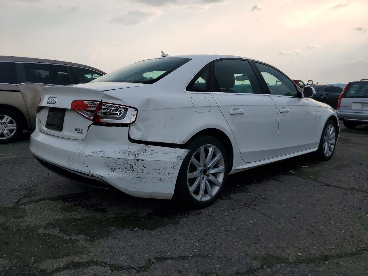 2014 Audi A4 Premium White vin: WAUBFAFL4EA063471